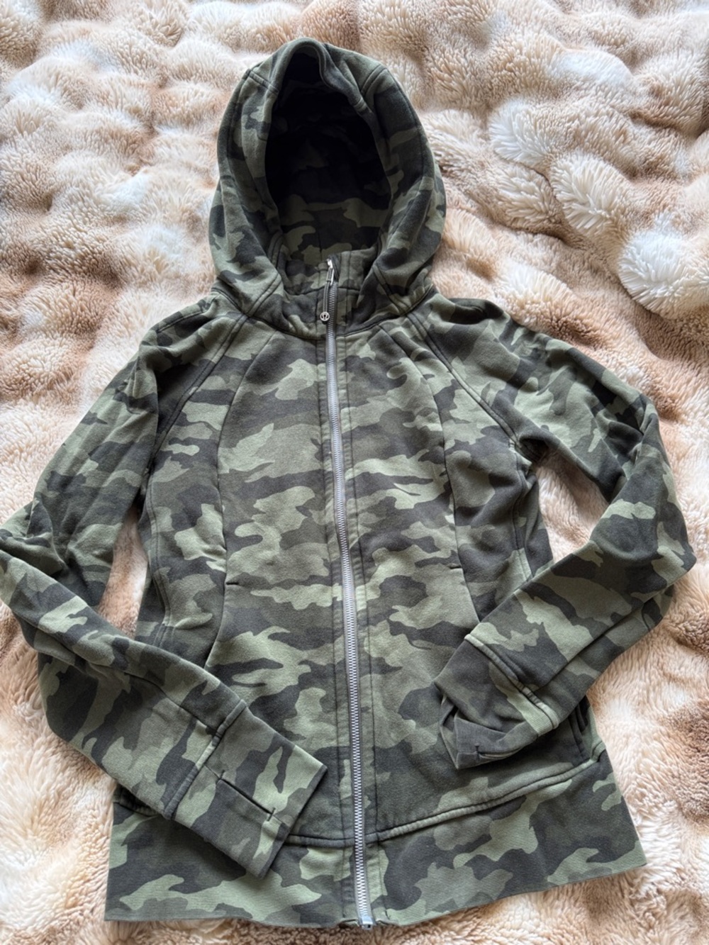 Lululemon Camo Zip-Up Hoodie Jacket - Olive Green